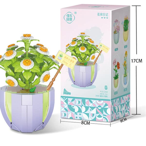 Building Block Puzzle Toy Eternal Flower Potted Mini Succulent Potted Plant - Image 9