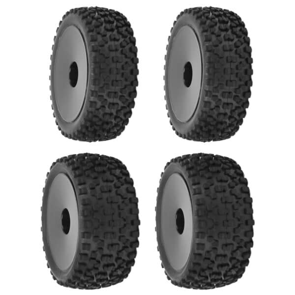 4pcs RC Front Rear Tires and Wheels with 12mm Hex for 1/10 RC Off Road Car Upgrade PartsBlack - Image 6