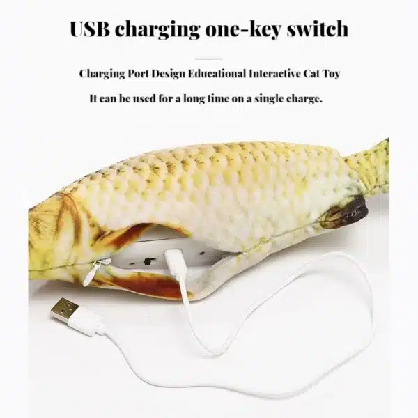 Electric Cat Toy Fish Pet Cat Toys Simulation Fish Swing Kitten Dance Fish Toy Funny Cats Chewing Playing Supplies USB Charging 5