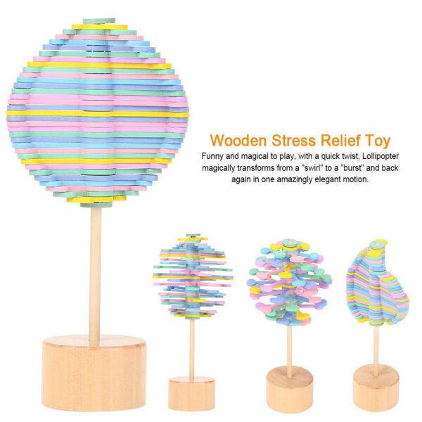 Solid Wooden Rotating Lollipop Fischer Series Creative Ornaments Decompression Toys Decompression Artifact Gyro - Image 4