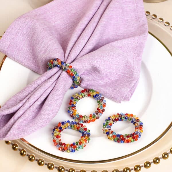 Creative Color Crystal String Beads Napkin Ring