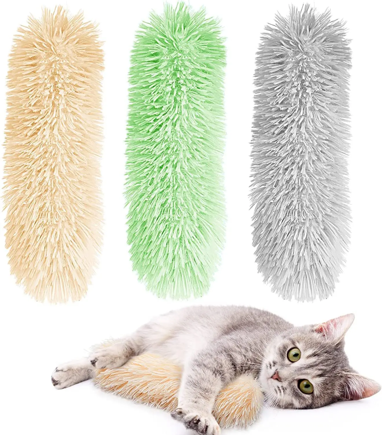 Plush Cat Chew Toy Catnip Self-hi Bite Toys Strip Pillow Teaser Toys for Cats Soft Interactive Cat Plaything Katten Speelgoed 1