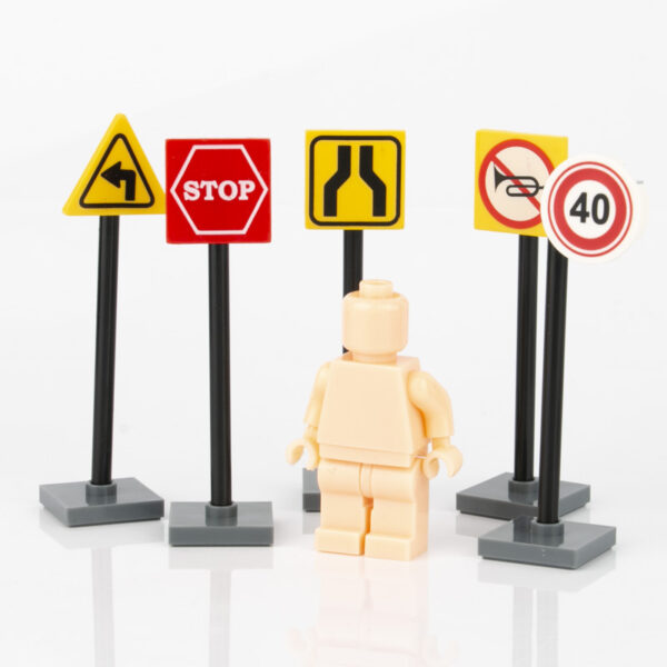 City Street View Traffic Light Signpost Accessories Small Particle Building Block Toys - Image 3