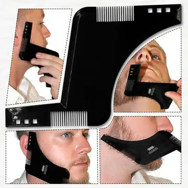 1pc Men Beard Shaping Styling Template Comb Men's Beard Combs Beard Trim Templates Mustache Stencil Edge Control Beauty Tools 3