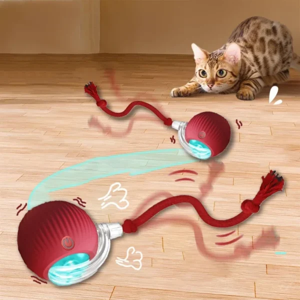 Cat Interactive Ball Toy , Automatic Rolling Cat Ball Rechargeable, Intelligent Cat Toys, Motion Activated Teasing Ball for Cat 3