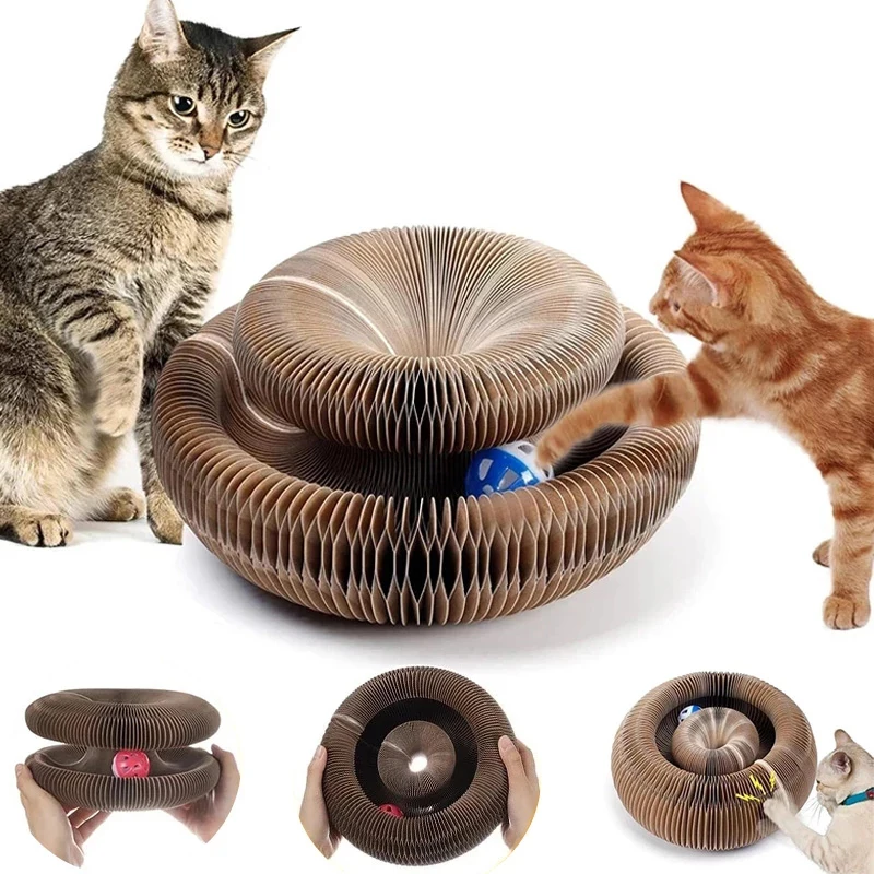 Magic Organ Cat Toy Cats Scratcher Scratch Board Round Corrugated Scratching Post Toys for Cats Grinding Claw Cat Accessories 1