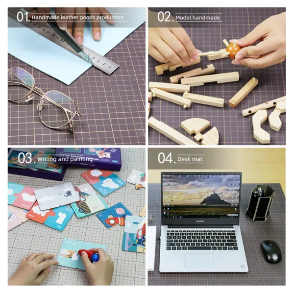 WUTA New Fabric Cutting Mat, Leather Cutting Board A1 A2 A3 A4 A5 Professional Self Healing Quality Double-Sided  Craft Tool Set 3