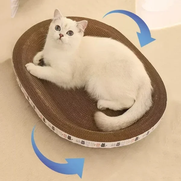 Corrugated Cat Scratcher Cat Scrapers Round Oval Grinding Claw Toys for Cats Wear-Resistant Cat Bed Nest Cat Accessories 3