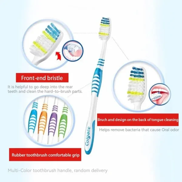 Colgate 6 Packs Toothbrush Tooth Cleaning Family Couple Fine Soft Medium Hair Travel Suit For Men And Women Back Tooth Cleaning 3