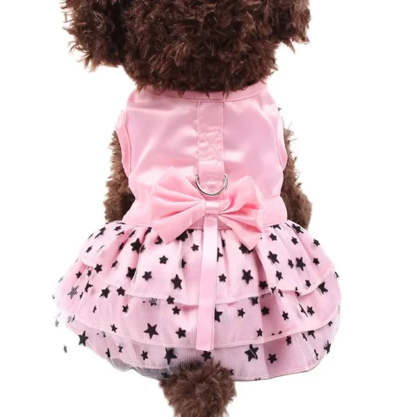 Dog Cat Dress Shirt Bow&Stars Design Pet Puppy Skirt Spring Summer Apparel 2 Colors 4