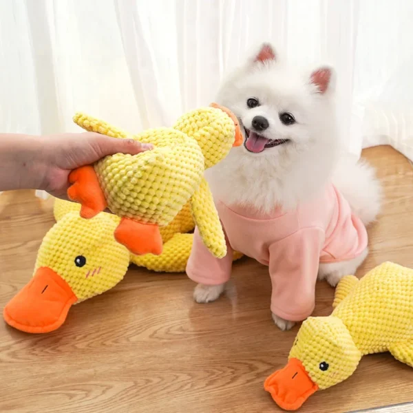 Pet Plush Toy Dog Calming Duck Stuffed Duck Toys Chew Toy Squeaky For Puppy Pet Teeth Cleaning Chew Pillow Toy Pet Supplies 2