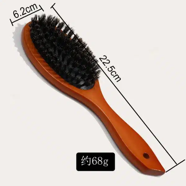 New Arrival Hair Brush Wood Handle Boar Bristle Beard Comb Styling Detangling Straighten Brown Lotus Boar Bristles Massage Comb 6