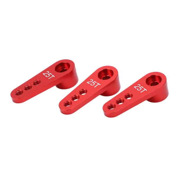 3pcs RC Aluminum 25T Servo Horns Metal Steering Arm for 1/8 1/10 RC Car Upgrade PartsRed - Image 5