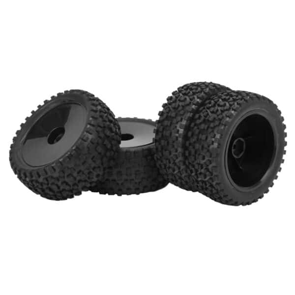 4pcs RC Front Rear Tires and Wheels with 12mm Hex for 1/10 RC Off Road Car Upgrade PartsBlack - Image 9