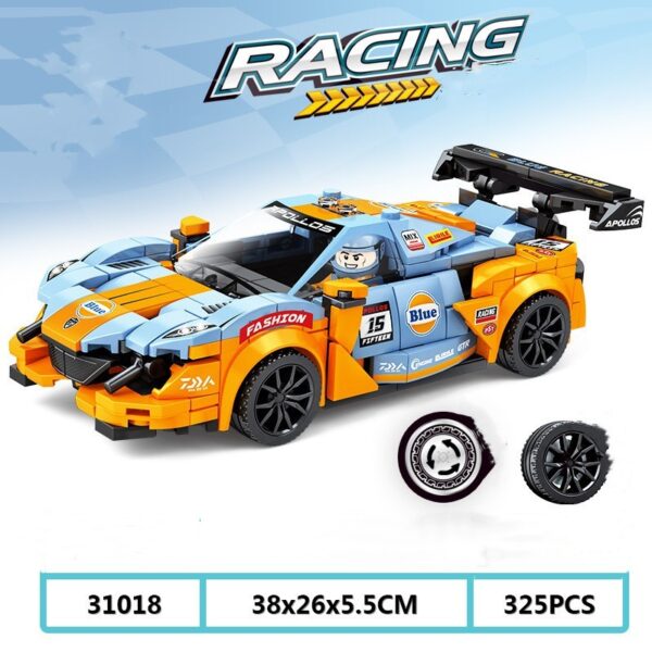 Building Blocks Racing Roadster Children's Puzzle Assembly Small Particles - Image 4