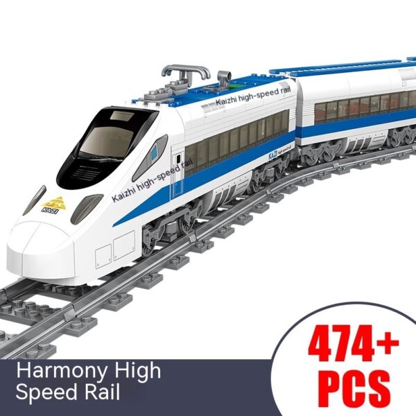 Electric Rail Train Model Children Education Small Particles Assembled Building Block Toys - Image 3