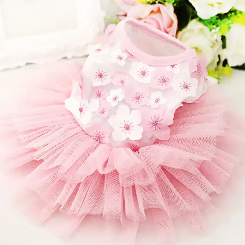 Dog Dress Pet Princess Dress Sweet Puppy Dresses Summer Pet Floral Gauze Dog Vest Apparel For Dogs And Cats 1