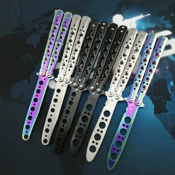 Portable Butterfly Training Knife Foldable Pocket Flail Knife Uncut Blade Butterfly Comb Training Tool 1