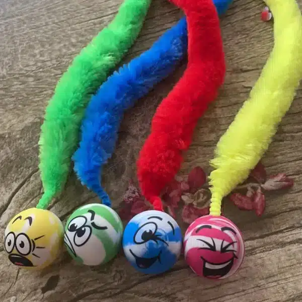 Cat interactive toys Tickle Cat Colorful bouncing ball Pet supplies Puzzle teasing indoor cat worm caterpillar elastic toy 2