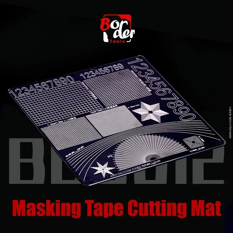 Border Model BD0012 Masking Tape Cutting Mat Double-sided Board with Pattern Model Making Tool for Model Hobby DIY 15x15cm 1