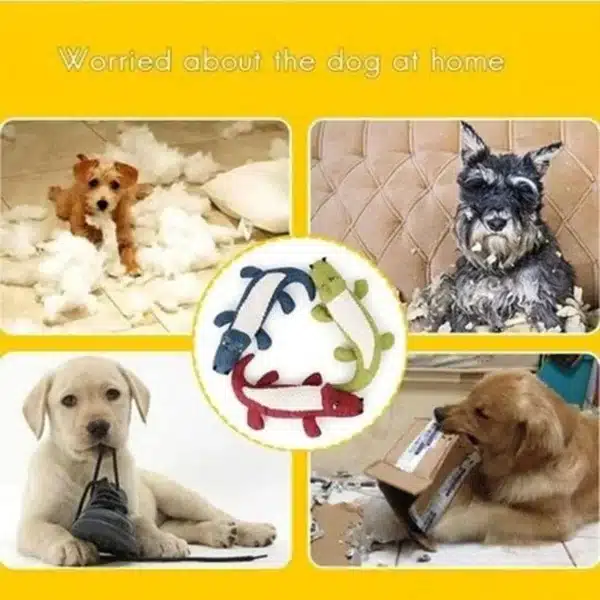 Pet Chew Toys Interactive Cartoon Animal Plush Alligator Shape Dog Sound Toy Gnawing Grinding Teeth Training Supplies 5