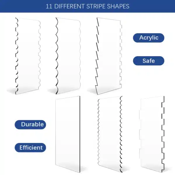 2pcs Acrylic Cake Scraper Set Decorating Contour Stripe Cake Comb Saw Tooth Smoother Buttercream Frosting Scraper cake tools 2