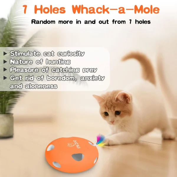 INKZOO Cat Toys, Interactive Cat Toys for Indoor Cats,  Smart Interactive Kitten Toy, Automatic 7 Holes Mice Whack-A-Mole 5