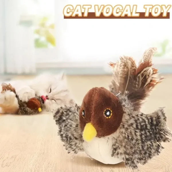 Flapping Bird Cat Toy, Interactive Flappy Bird Cat Toy Bird Toy for Cats, Simulated Chirping Bird Cat Toy, Interactive Cat Toy 4