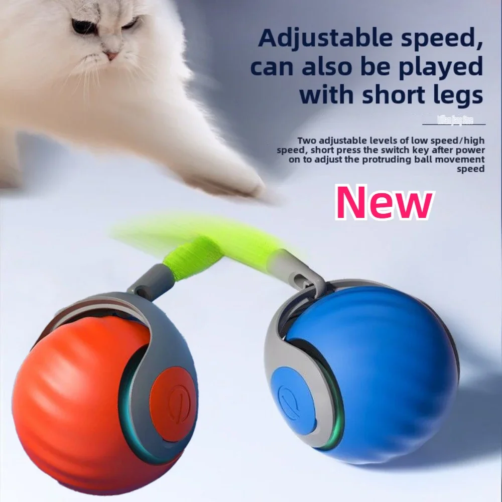 Smart Cats Toy Ball Electric Ball for Cats With Feather Teaser Intelligent Automatic Movement Active Scrolling Pet Toys Supplies 1