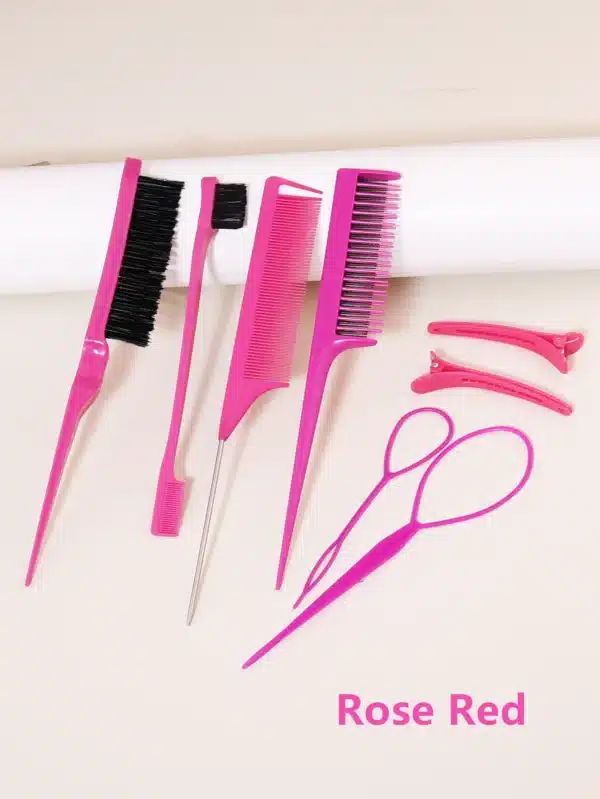 8-piece hair styling comb set with triple tear comb mouse tail comb edge brush hair salon accessories Special for real hair wigs 3