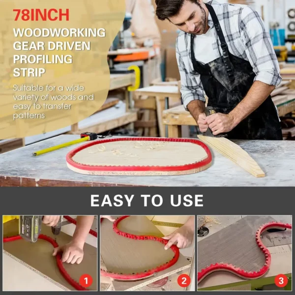 New Woodworking Special Shaped Strip Profiling Strip Flexible Curve Template Guide Auxiliary Tools for Wood Board Cutting Fixed 6