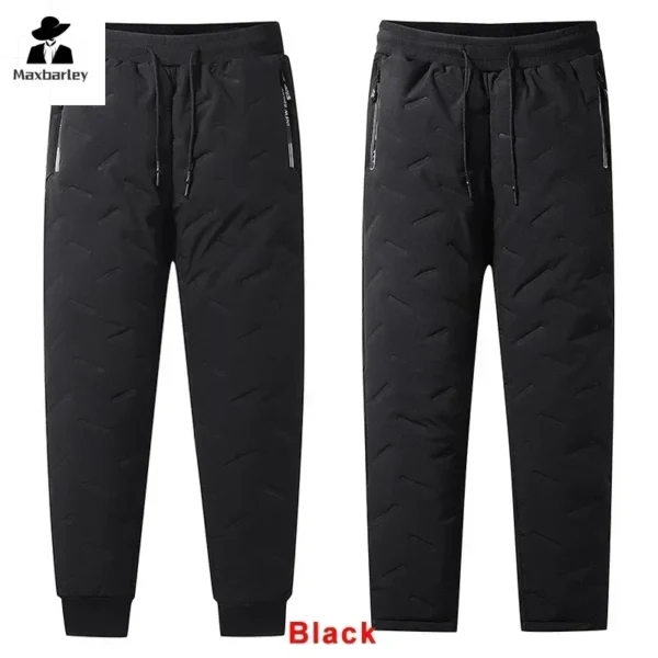 Winter Down Cotton Pants Men's Casual Waterproof Zipper Pocket Thickened Wool Warm Pants Jogger Outdoor Cold-proof Ski Pants 7XL 2