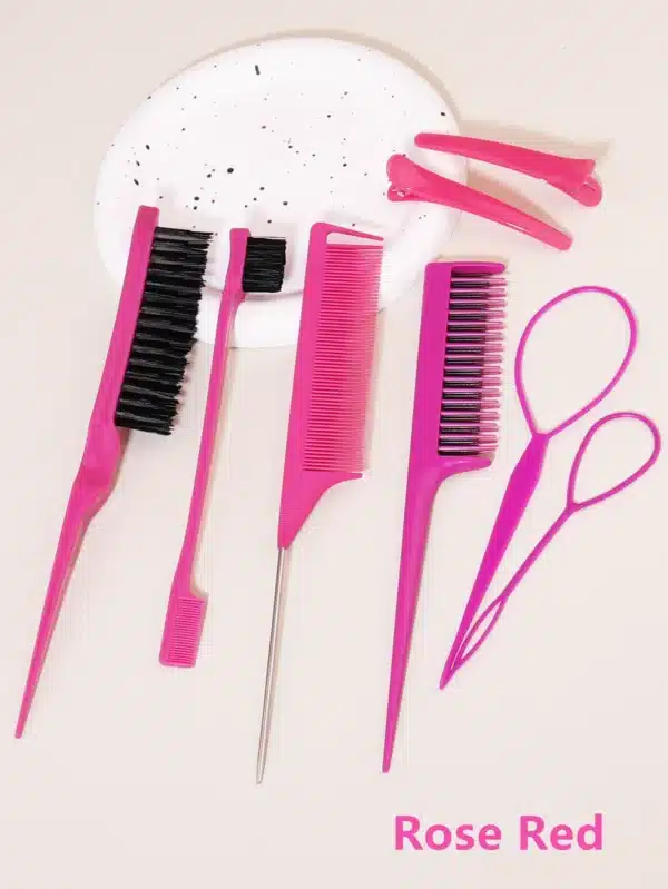 8-piece hair styling comb set with triple tear comb mouse tail comb edge brush hair salon accessories Special for real hair wigs 2