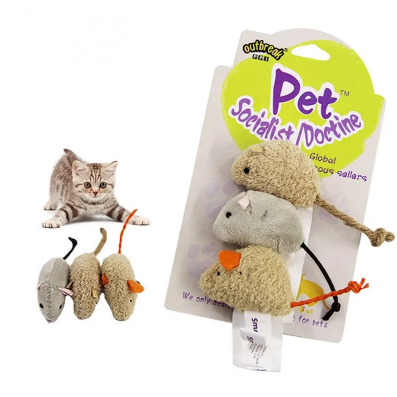 3Pcs New Plush Simulation Mouse Cat Toy Bite Resistance Plush Mouse Cat Scratch Interactive Mouse Toy Palying Toy For Cat Kitten 1