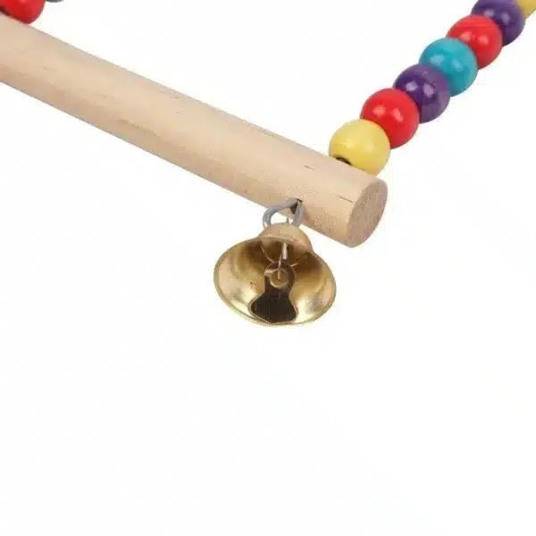 Pet Toy Bird Swing Toys Parrot Wooden Swing Stand Pet Supplies(S:12x15cm/ L:18*22cm) 5