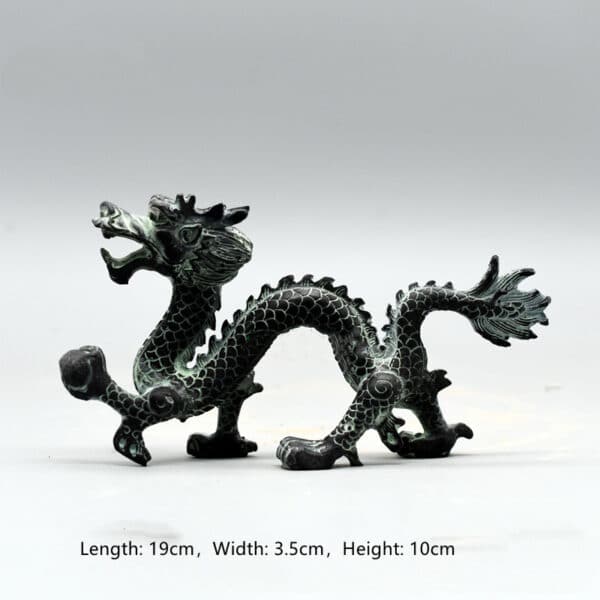 Antique Bronze Dragon Catch Beads Classical Artwork Qinglong Copper Dragon - Image 2