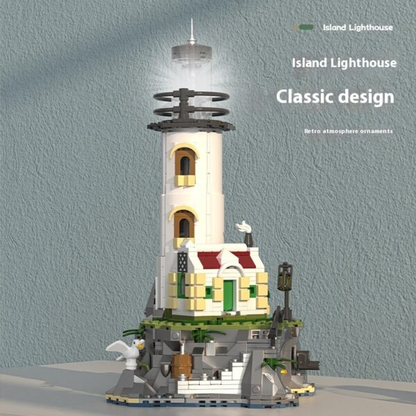 Children's Luminous Lighthouse Building Degree Assembled Building Block Toys