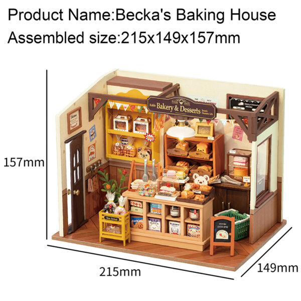 Robotime Rolife Becka's Baking House DIY Miniature House For Kids Children 3D Wooden Assembly Toys Easy Connection Home Decorate - Image 5