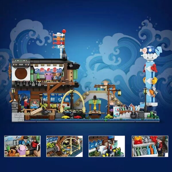 Japanese Style Fish Stall Small Particle Assembling Building Blocks - Image 2