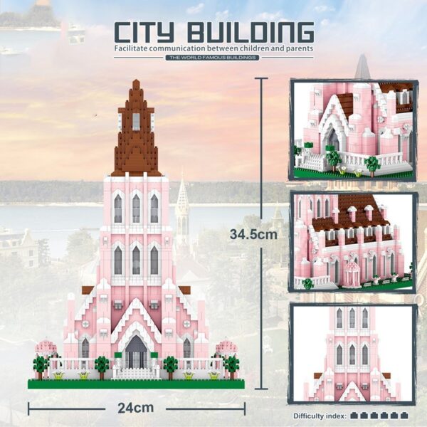 Building Blocks High Difficulty Huge Type Over 18 Years Old Building Patchwork Wedding Manor - Image 3