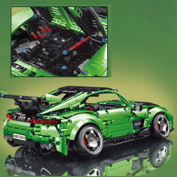 Lie-down Sports Car Assembled Model Building Blocks Toys - Image 3