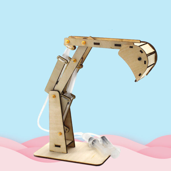 Wooden Hydraulic Excavator Model Children's Toys Wooden Handmade Materials Scientific - Image 4