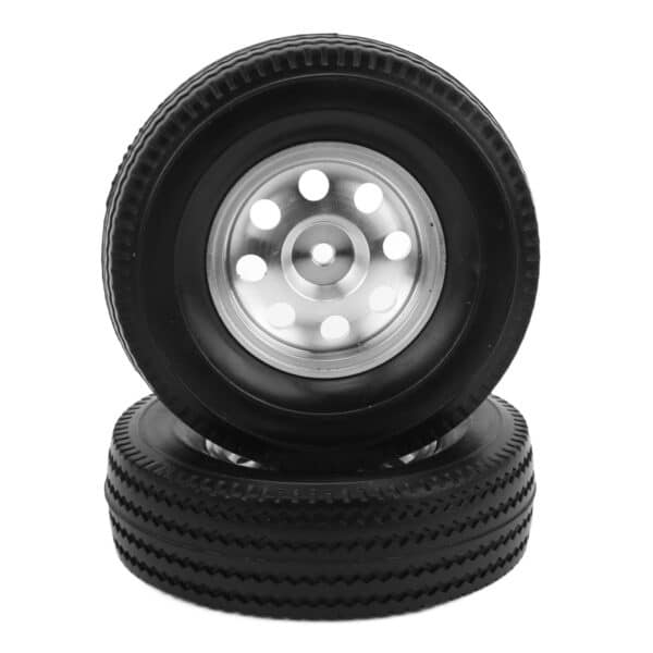 2PCS CNC Metal Wheel Rims Hubs and Rubber Tires Kit for Tamiya Tractor Truck 1/14 RC Car - Image 10