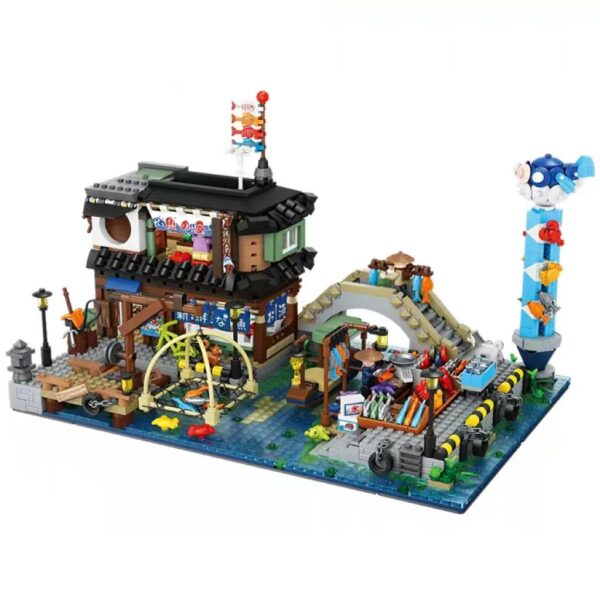 Japanese Style Fish Stall Small Particle Assembling Building Blocks - Image 4