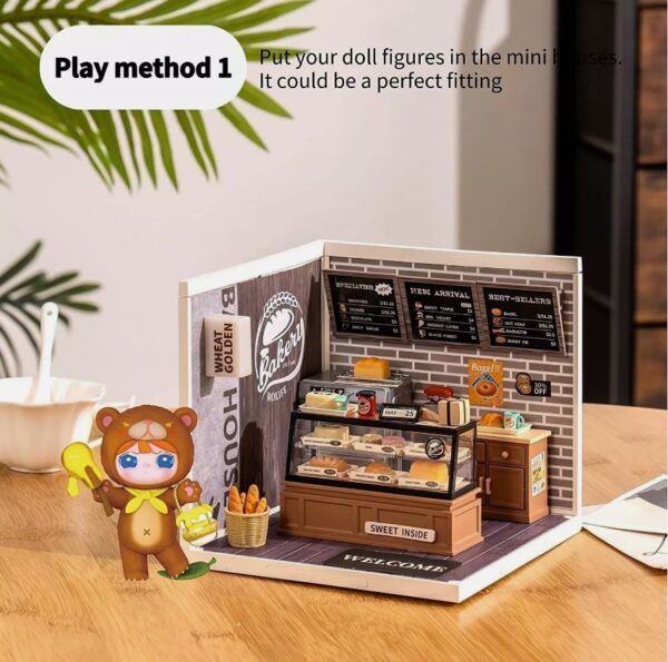 ROBOTIME DIY Miniature Dollhouse Kits Super Bakery Craft Kit For Xmas Gifts DW005B - Image 6