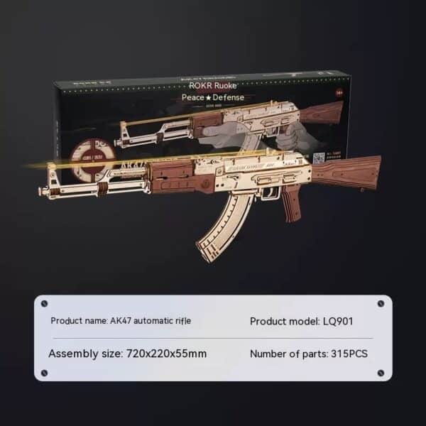 Submachine Gun Toy Simulation Wooden Assembled 3d 3d Puzzle Model Children's Toy - Image 5