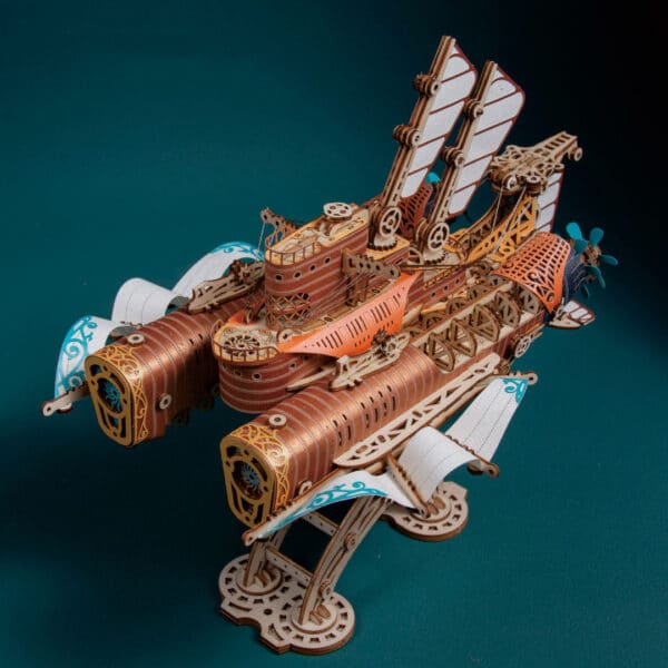 3D Wooden Puzzle Fantasy Spaceship Twenty Thousand Leagues Under The Sea Model Pressure Reduction Toy - Image 3