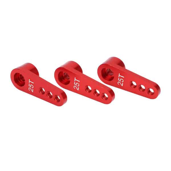 3pcs RC Aluminum 25T Servo Horns Metal Steering Arm for 1/8 1/10 RC Car Upgrade PartsRed - Image 6