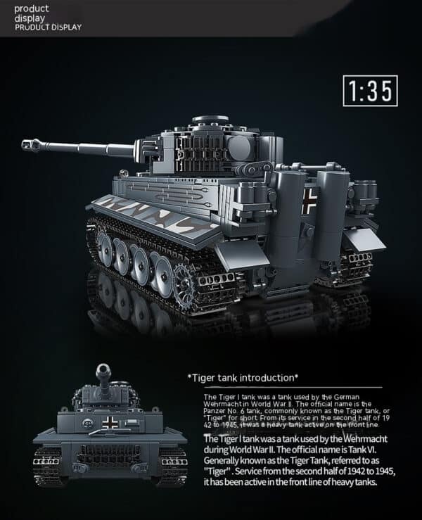 Tiger Tank Model Electric Remote Control Children's Puzzle DIY Assembled Building Block Toys - Image 9