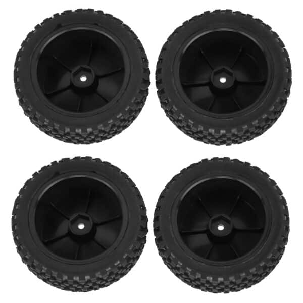 4pcs RC Front Rear Tires and Wheels with 12mm Hex for 1/10 RC Off Road Car Upgrade PartsBlack - Image 7